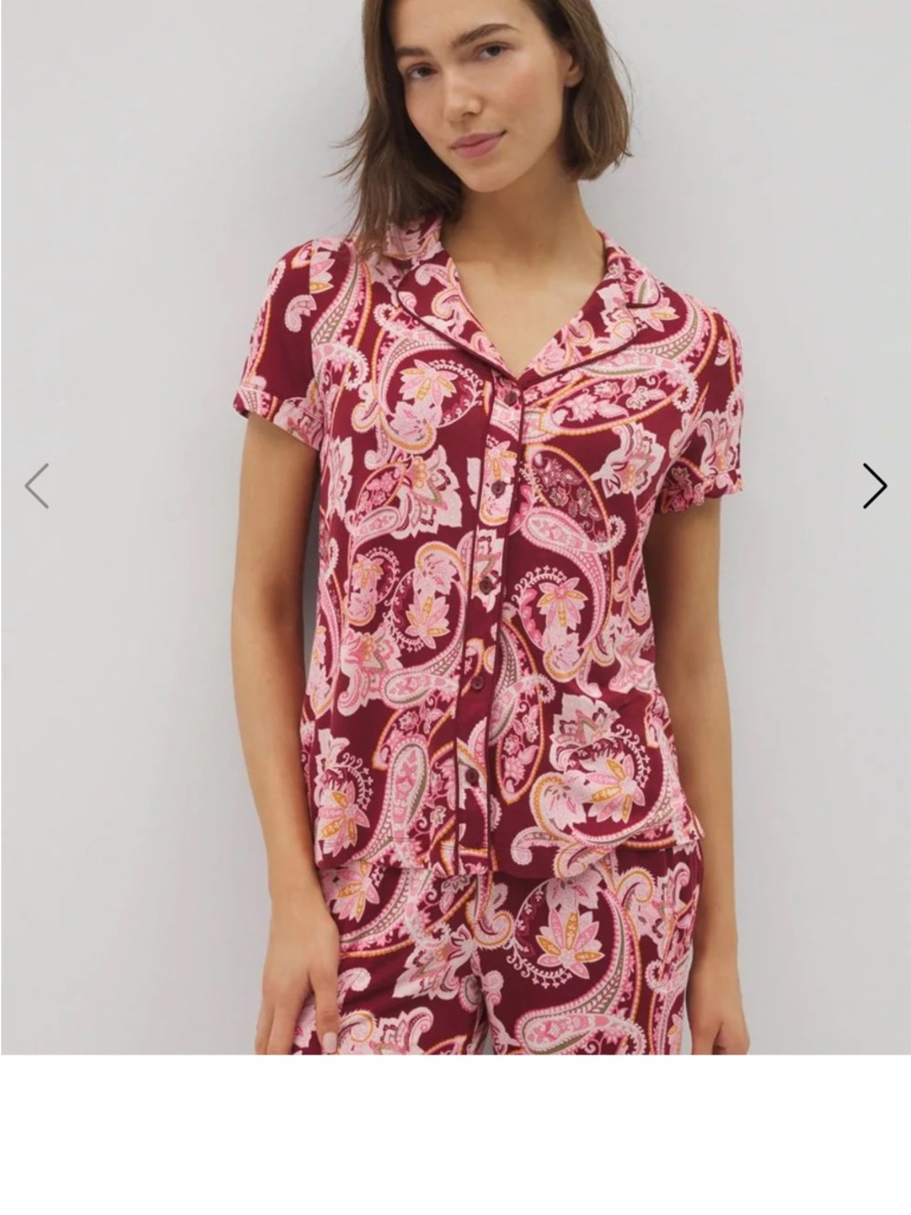 Soma COOL NIGHTS
Piped Short Sleeve Notch Collar Pajama Top